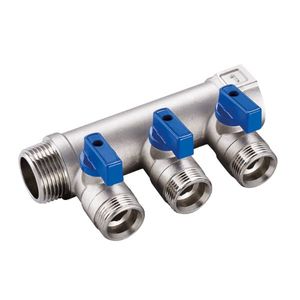 MANIFOLD AZUL 1" NPT-3/4 BSP*3 SALIDAS