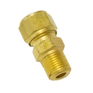 CONECTOR MACHO ARMAD LT.  TUERCA EXAG. Ø1/4 X G1/8  C/TOPE