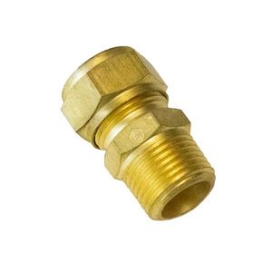 CONECTOR MACHO ARMAD LT.  TUERCA EXAG. Ø1/4 X 1/4 NPT  C/TOPE